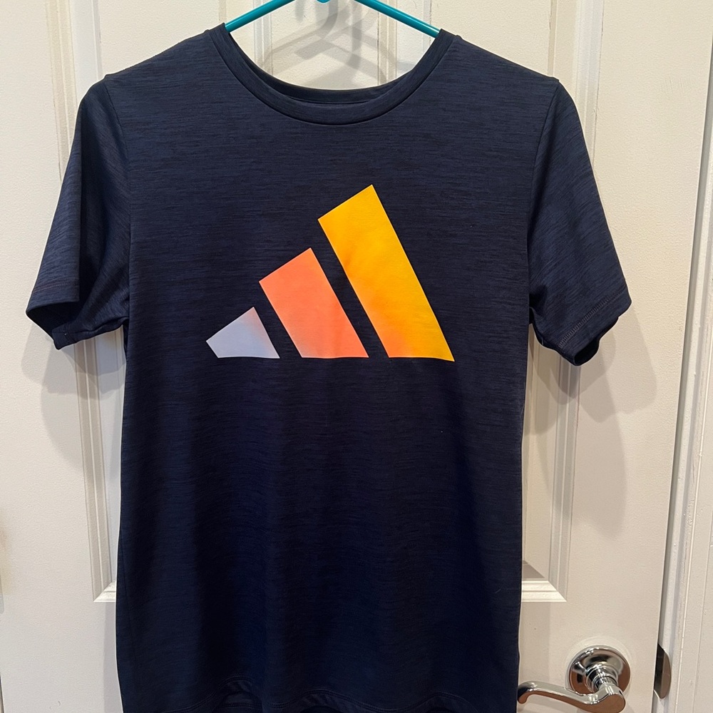Adidas Blue and Orange Short Sleeve Tee